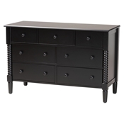 Baxton Studio Braith Farmhouse Black Spindle Wood 7-Drawer Dresser